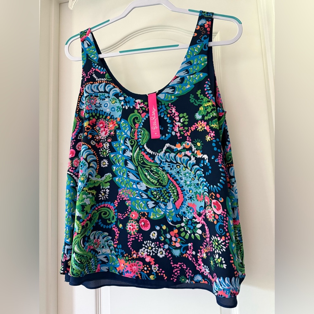*Like New* Lilly Pulitzer Reversible Florin Straight Hem Tank.